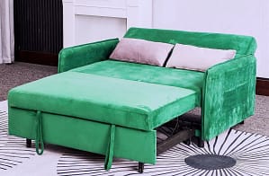 Green Velvet Pull Out Couch