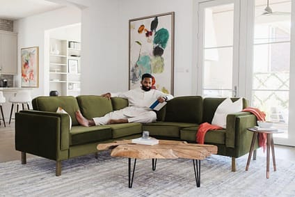 Green Velvet Couch Sofa
